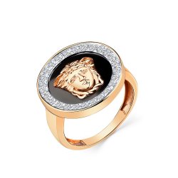 Inel din aur roșu cu pietre Cubic Zirconia Incolor