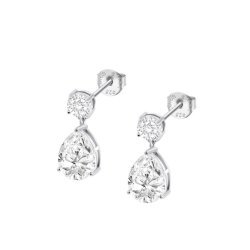Cercei Pusete din argint  cu pietre Cubic Zirconia Incolor