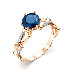 Кольцо из белого золота с камнями Фианит, Топаз London