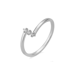 Кольцо из белого золота с камнями Бриллиант