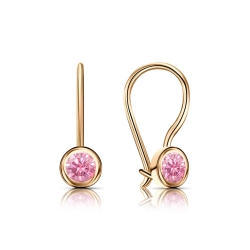 Cercei p-u copii din aur roșu cu pietre Cubic Zirconia Roz