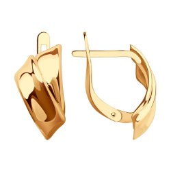 Серьги из красного золота без камней