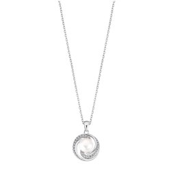Colier din argint  cu pietre Cubic Zirconia Incolor, Perla Albă