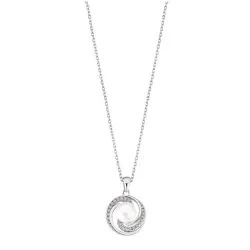 Colier din argint cu Cubic Zirconia Incolor, Perla Albă