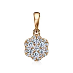 Pandantiv din aur roșu cu Cubic Zirconia Incolor