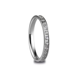 Inel din oțel  cu pietre Cubic Zirconia Incolor