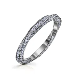 Inel din aur alb cu Cubic Zirconia Incolor