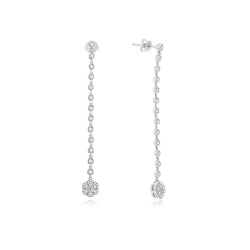 Cercei Pusete din aur alb cu pietre Diamant