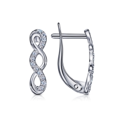 Cercei din argint  cu pietre Cubic Zirconia Incolor
