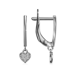 Cercei p-u copii din argint  cu pietre Cubic Zirconia Incolor