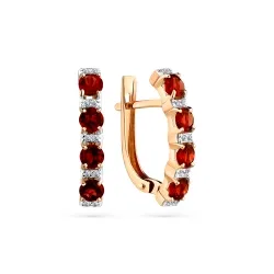 Cercei din aur roșu cu Cubic Zirconia Incolor, Granat