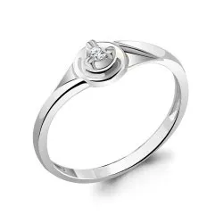Inel din aur alb cu Cubic Zirconia Incolor