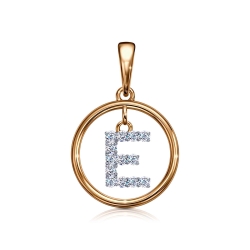 Pandantiv din aur roșu cu Cubic Zirconia Incolor
