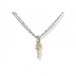 Pandantiv din aur alb și roșu cu pietre Diamant
