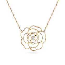 Colier din aur roșu cu pietre Cubic Zirconia Incolor