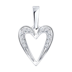 Подвеска из белого золота с камнями Бриллиант