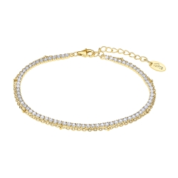 Brățară Tennis din argint placat cu aur  cu pietre Cubic Zirconia Incolor