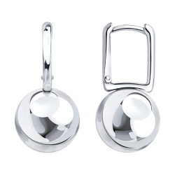 Серьги Конго из серебра без камней