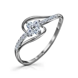 Inel din aur alb cu Cubic Zirconia Incolor
