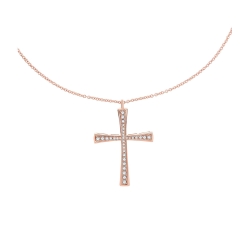 Colier din aur roșu cu pietre Diamant