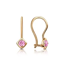 Cercei p-u copii din aur roșu cu Cubic Zirconia Roz