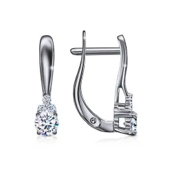 Cercei din aur alb cu Cubic Zirconia Incolor