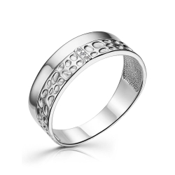 Inel din aur alb cu pietre Cubic Zirconia Incolor