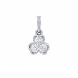 Pandantiv din aur alb cu Cubic Zirconia Incolor