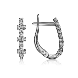 Cercei din argint  cu pietre Cubic Zirconia Incolor