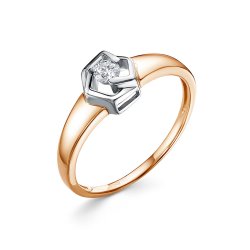 Inel din aur roșu cu pietre Diamant