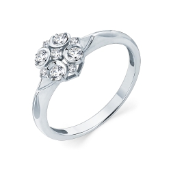 Inel din aur alb cu pietre Diamant