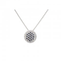 Pandantiv din aur alb cu pietre Diamant, Safir