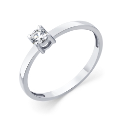 Кольцо из белого золота с камнями Бриллиант