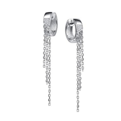 Серьги Конго из серебра с камнями Фианит