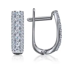 Cercei din aur alb cu Cubic Zirconia Incolor