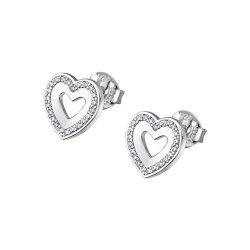 Cercei Pusete din argint  cu pietre Cubic Zirconia Incolor