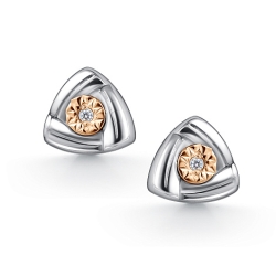 Серьги Пусеты из серебра с камнями Бриллиант