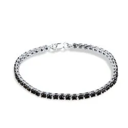 Brățară Tennis din aur alb cu Diamant negru