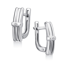 Серьги из серебра с камнями Бриллиант