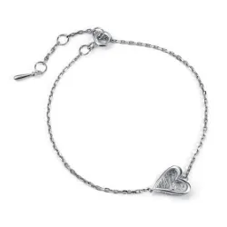 Браслет Love из серебра с камнями Бриллиант