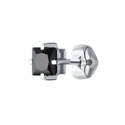 Cercel din aur alb cu pietre Cubic Zirconia Negru