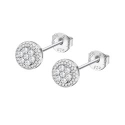 Cercei Pusete din argint  cu pietre Cubic Zirconia Incolor