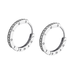 Cercei Creole din argint  cu pietre Cubic Zirconia Incolor