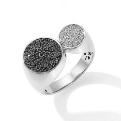 Inel din aur alb cu pietre Diamant, Diamant negru