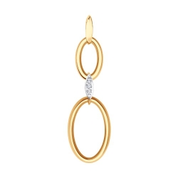 Подвеска из красного золота с камнями Фианит