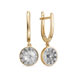 Серьги Длинные из красного золота с камнями Бриллиант