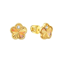 Cercei Pusete din aur galben cu Cubic Zirconia Incolor