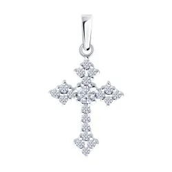 Cruce din argint cu Cubic Zirconia Incolor