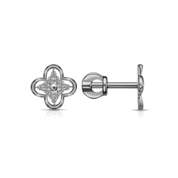 Cercei Pusete din argint  cu pietre Cubic Zirconia Incolor