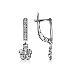 Cercei Suspendați din argint  cu pietre Cubic Zirconia Incolor